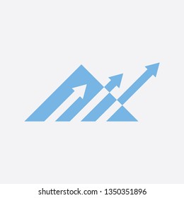 grafic and snow mountain logo design