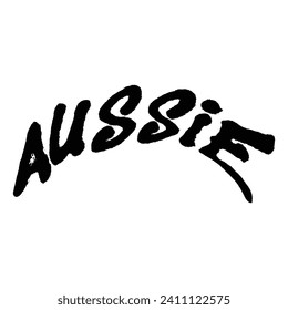 Grafitti art saying Aussie. Australian people art.