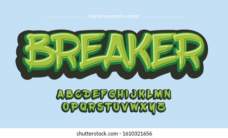 Grafitti Style Green Typography Artistic Font