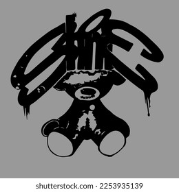 grafitty stylized sun bear animal