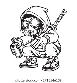 Grafity boy ilustración de Arte vectorial