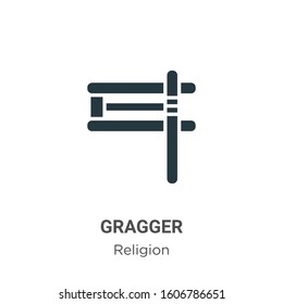 Gragger glyph icon vector on white background. Flat vector gragger icon symbol sign from modern religion collection for mobile concept and web apps design.