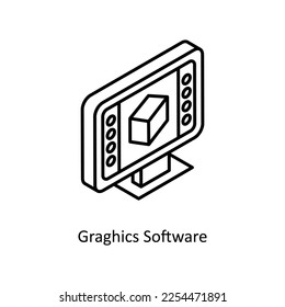 Graghics Software Vector Isometric Outline icon for your digital or print projects.