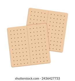 Graham crackers, sweet biscuit for making s'mores. Flat vector illustration graphic, isolated on white background.