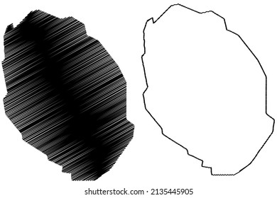 Graham island (Canada, Nunavut Province, North America, Canadian Arctic Archipelago) map vector illustration, scribble sketch Graham map
