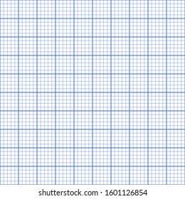 Grahp paper template for architect plans, school, wallpaper, web page, textures. Grid paper. Blue geometric pattern, lined blank sheets set isolated on transparent abstract squared background.