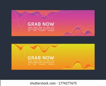vector de fondo de banner de onda de degradado 