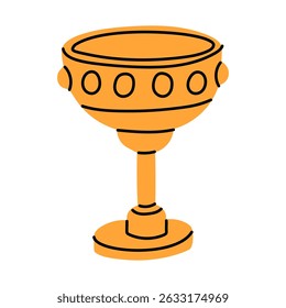 Grail cup, ceremonial gold cup. Archaeological finds, Excavations, finds of human life. It is suitable for scientific materials, museum projects, textbooks, topics archeology, anthropology, history