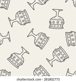 grail holy doodle seamless pattern background
