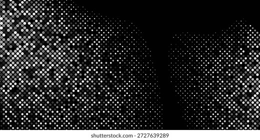 Textura abstrata de grão isolada sobre fundo preto. Elemento de concepção do ruído. Sobreposição de socorro texturizada. Ilustração vetorial, arte de ilustração eps 10.Vetor