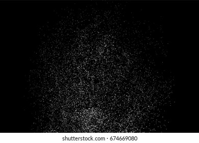 Grain abstract  texture isolated on black background. Noise design element. Distress overlay textured. Vector illustration,eps 10.