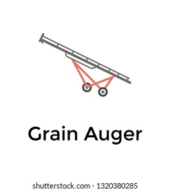 Grain Auger Flat Icon Vector 