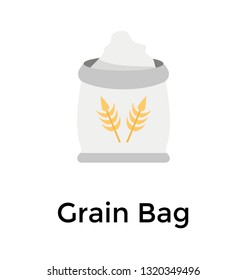 Grain bag flat icon vector 