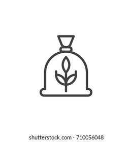 Grain bag line icon, outline vector sign, linear style pictogram isolated on white. Symbol, logo illustration. Editable stroke