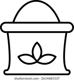 Grain Bag Line Vector Icon Design