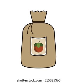grain bag with nuts on the white background