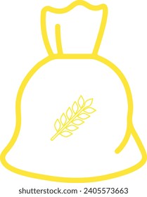 Grain Bag Outline Vector Illustration
