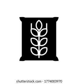 Grain bag, seed sack icon with glyph style vector for your web design