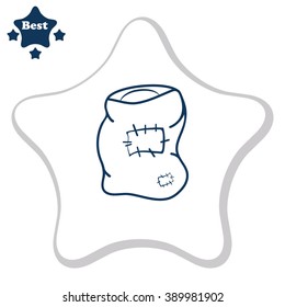 Grain bag vector icon. Harvest