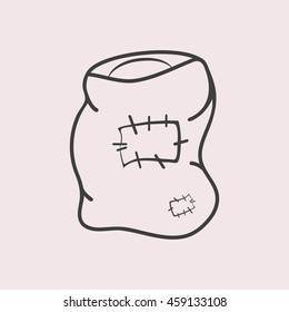 Grain bag web icon. Isolated illustration