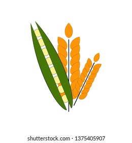 Grain and beans illustration isolated on white background for web and mobile. Vector-Illustration.
