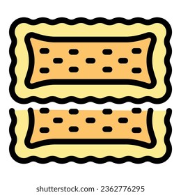 Grain biscuit icon outline vector. Food cookie. Snack cake color flat