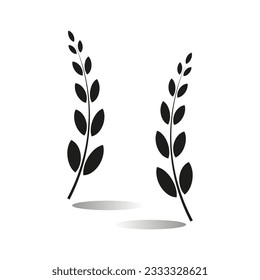 Grain black icon. Ears of wheat. Food symbol. Vector illustration. EPS 10.