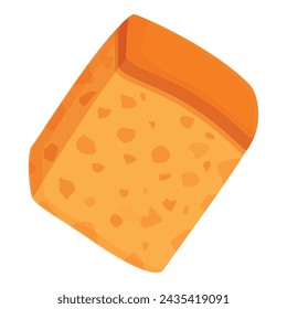 Grain bread croutons icon cartoon vector. Cube party. Toasted crisp bite