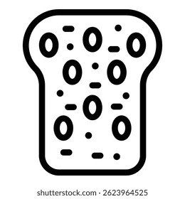 Grain bread icon. Outline grain bread vector icon for web design isolated on white background