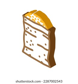 grain canvas bag wheat isometric icon vector. grain canvas bag wheat sign. isolated symbol illustration