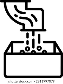 Grain chute transfer system vector illustration showing agricultural machinery for crop processing and grain elevator equipment in industrial farming.