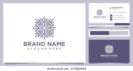 grain community logo design concept with business card