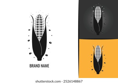 Grain Corn Logo. Vegetable Corn cob logotype vegan