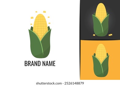 Logotipo del maíz del grano. Logotipo de mazorca de maíz vegetal vegano