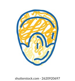 Korn Mais gelb doodle Symbol Skizze Vektor. Kornmais gelbes Schild. einzelne Symbolgrafik