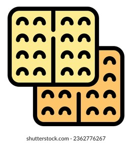 Grain cracker icon outline vector. Food cookie. Shape sugar color flat