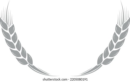 Grain crop round emblem. Wheat ear label