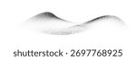 Grain dot wave background. Halftone mountain landscape. Abstract black and white dotted silhouette of hill range on white with soft gradient effect and stippling texture. Vector illustration.