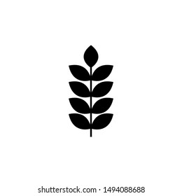 Grain Ear, Seed Spike, Wheat. Flat Vector Icon illustration. Simple black symbol on white background. Grain Ear, Seed Spike, Wheat sign design template for web and mobile UI element