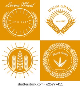 Grain ears concept logo design collection. Vector illustration