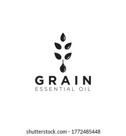 grain essential oil logo, simple design vector