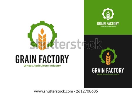 Grain factory logo design template vector illustration