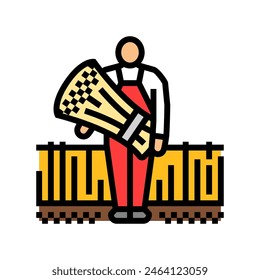 grain farmer color icon vector. grain farmer sign. isolated symbol illustration