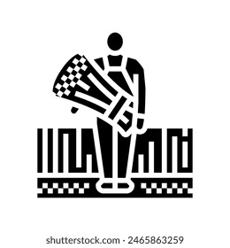 Vector de icono de glifo de granjero. símbolo de granjero. ilustración de símbolo aislado