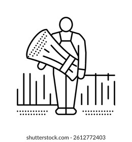 grain farmer line icon vector. grain farmer sign. isolated contour symbol black illustration