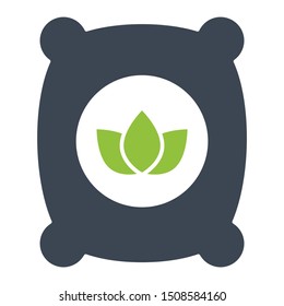 Grain fertiliser grain fruit vegetables plant seeds bag vector icon
