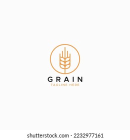 Grain Flour Trigo Concepto minimalista Marca comercial Logo