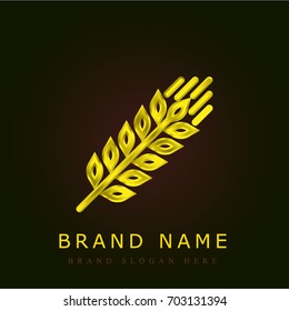 Grain golden metallic logo