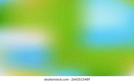 Plano de fundo gradiente de grão com efeito borrado suave, apresentando tons de verde vívido e ciano. Perfeito para design moderno, arte digital e branding. Ilustração do vetor de estoque no estilo de gradiente de grão.