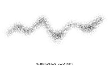 Grain gradient noise texture. Flowing dot wave pattern isolated on transparent background.
